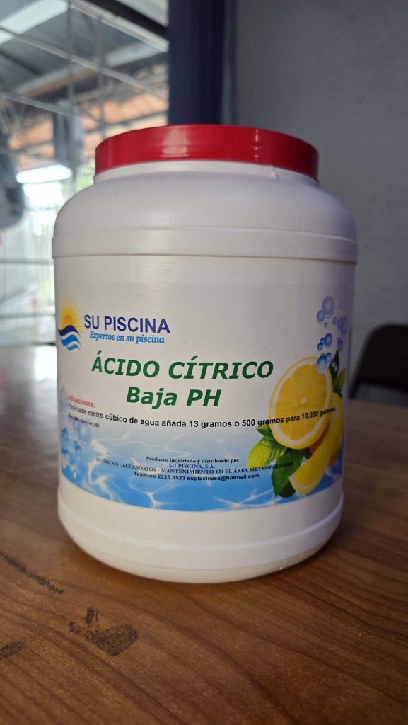 Ácido cítrico — Baja pH — Su Piscina, Costa Rica